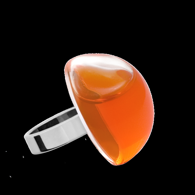 pylones Bague en verre soufflé - Dome Medium Transparent