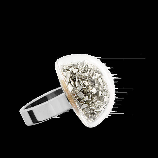 pylones Bague en verre soufflé - Dome Mini Paillettes