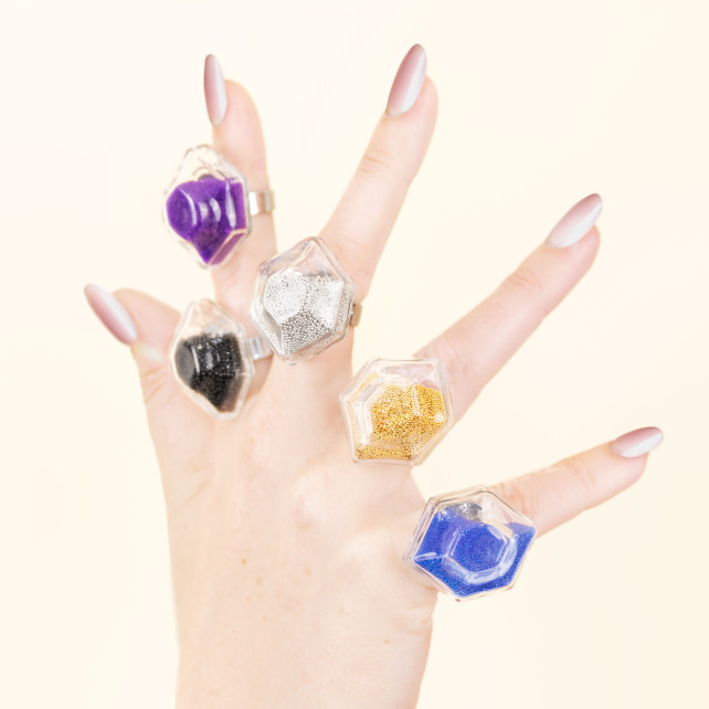 Pylones Bague En Verre Soufflé - Energie Medium Billes