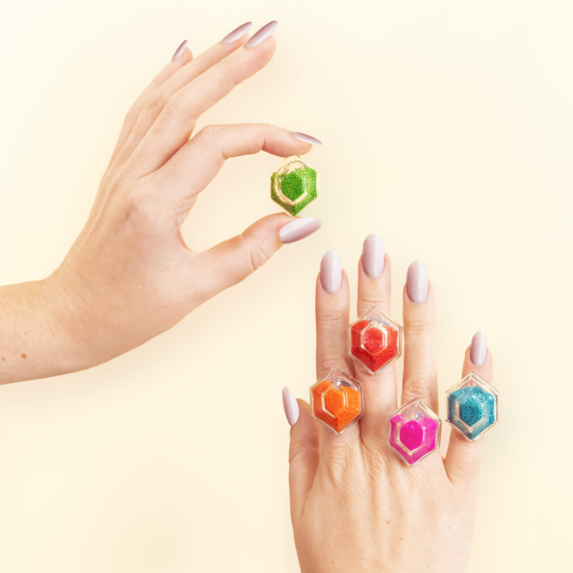 Pylones Bague En Verre Soufflé - Energie Medium Billes