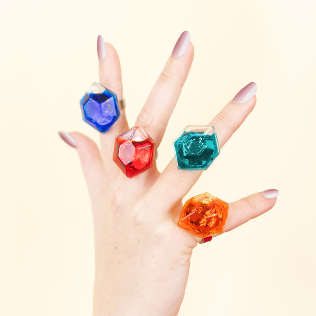 Pylones Bague En Verre Soufflé - Energie Medium Transparent