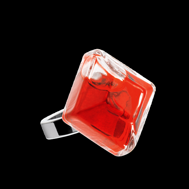 pylones Bague en verre soufflé - Gaia Medium Transparent