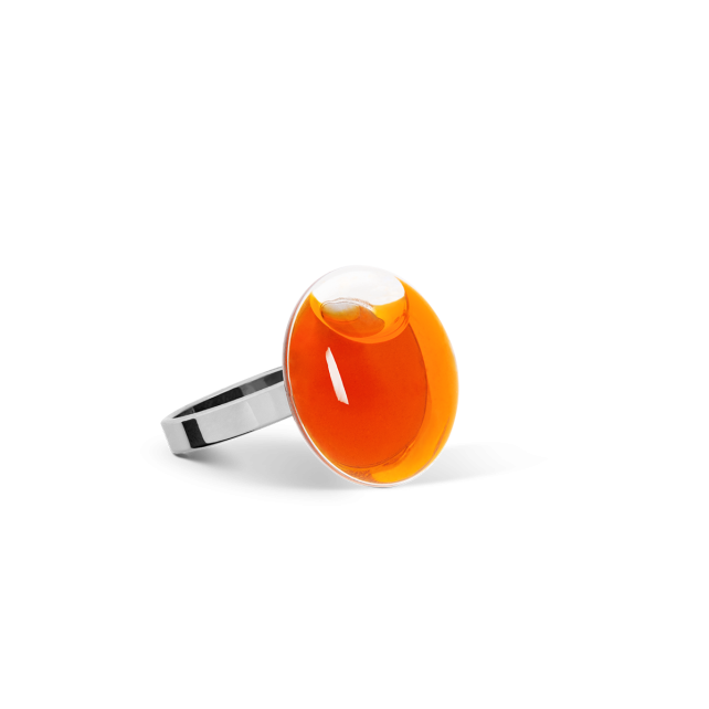 pylones Bague en verre soufflé - Galet Nano Transparent