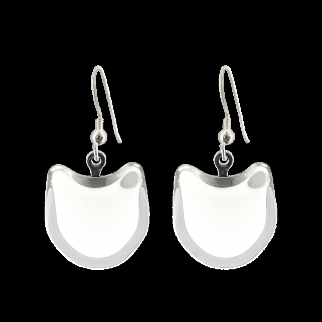 pylones Boucles d'oreilles crochet en verre soufflé - Chat Milk