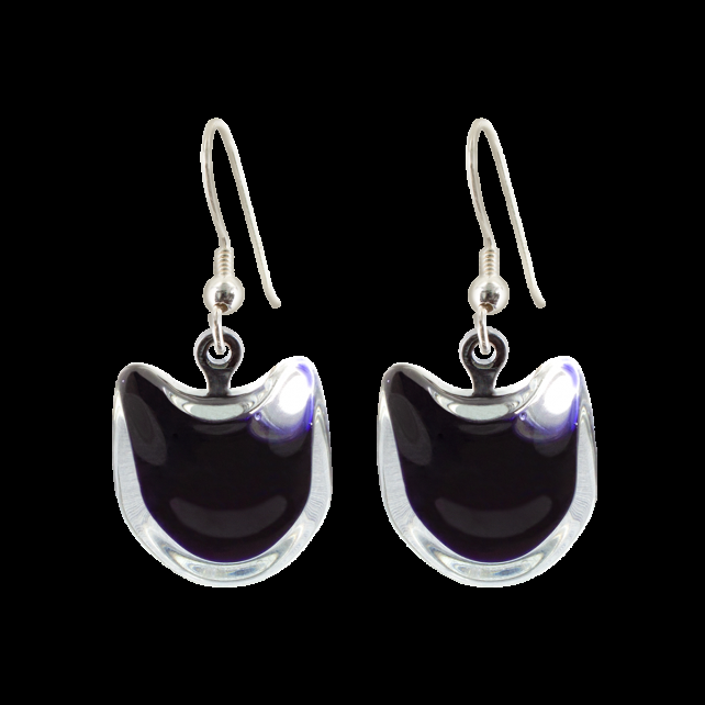 pylones Boucles d'oreilles crochet en verre soufflé - Chat Milk