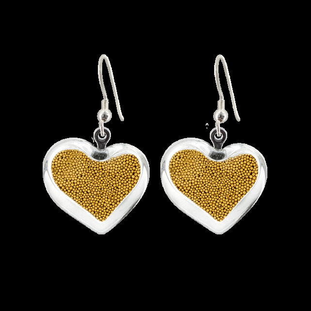 pylones Boucles d'oreilles crochet en verre soufflé - Coeur Billes