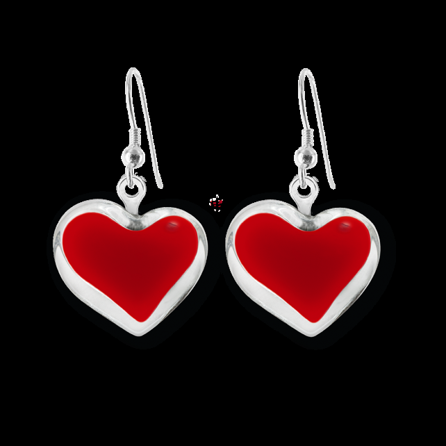 pylones Boucles d'oreilles crochet en verre soufflé - Coeur Milk