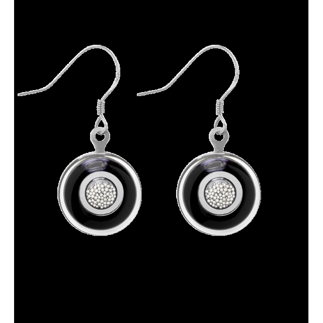 pylones Boucles d'oreilles crochet en verre soufflé - Duo Milk