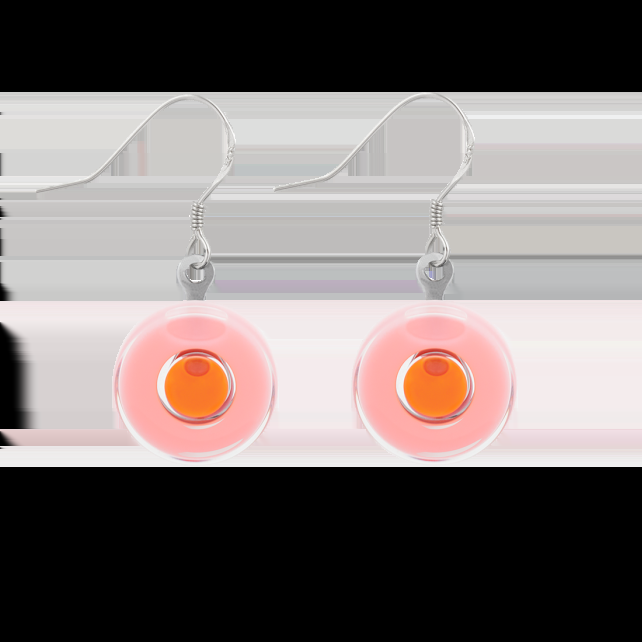 pylones Boucles d'oreilles crochet en verre soufflé - Duo Milk