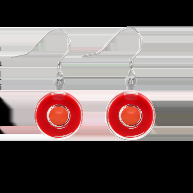 pylones Boucles d'oreilles crochet en verre soufflé - Duo Milk