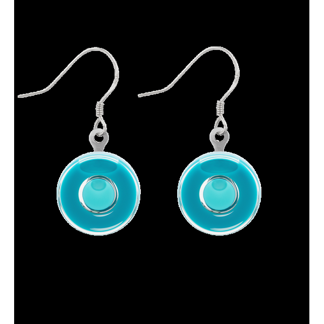 pylones Boucles d'oreilles crochet en verre soufflé - Duo Milk