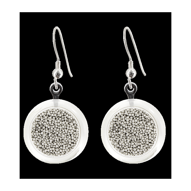 pylones Boucles d'oreilles crochet en verre soufflées - Cachou Billes