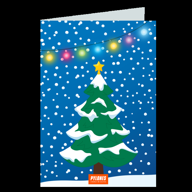 Pylones Carte De Voeux Joyeux Noël - Wish You Snowman