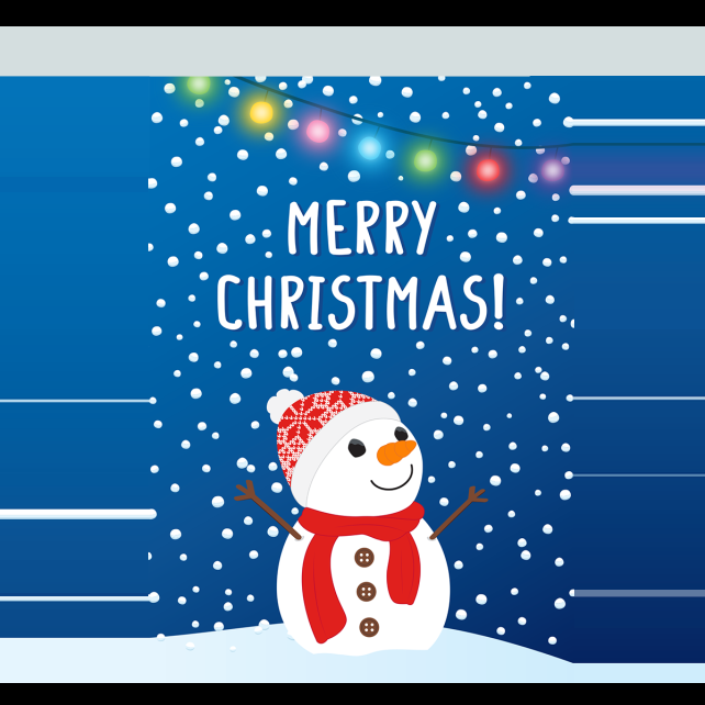 pylones Carte de voeux Joyeux Noël - Wish you Snowman