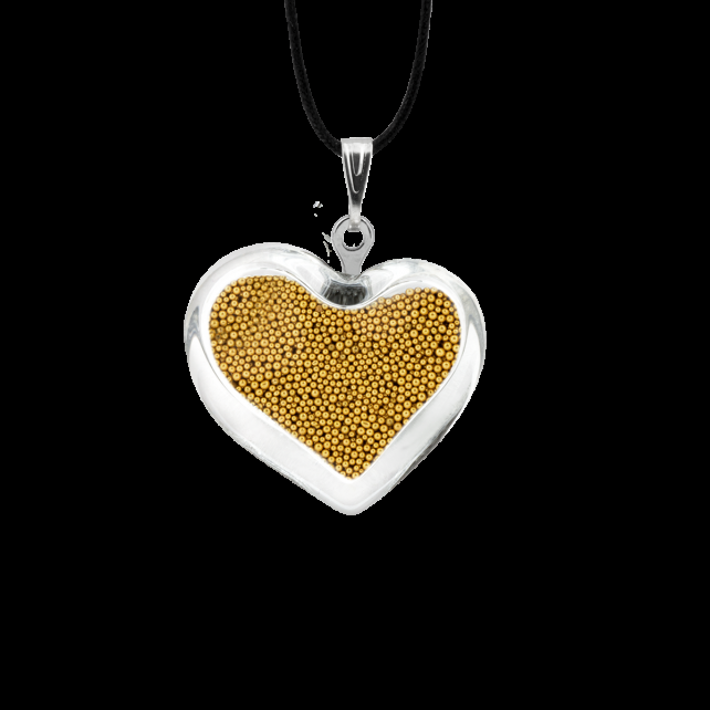 pylones Pendentif en verre soufflé - Coeur nano billes