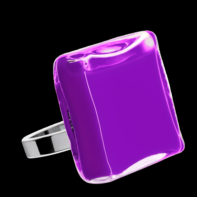 pylones Bague en verre soufflé - Carré Giga Milk