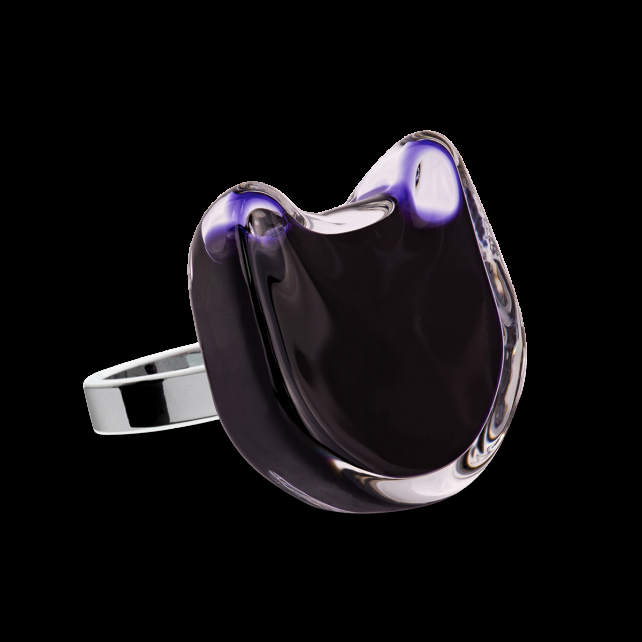 pylones Bague en verre soufflé - Chat Medium Milk