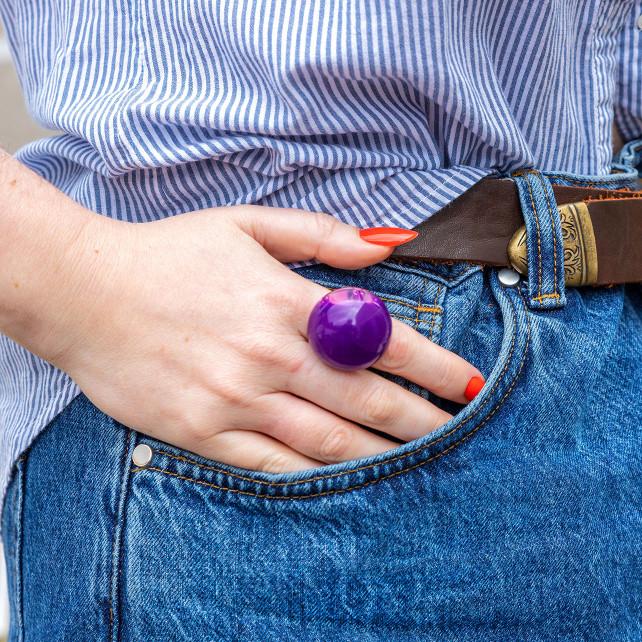 Pylones Bague En Verre Soufflé - Dome Giga Milk
