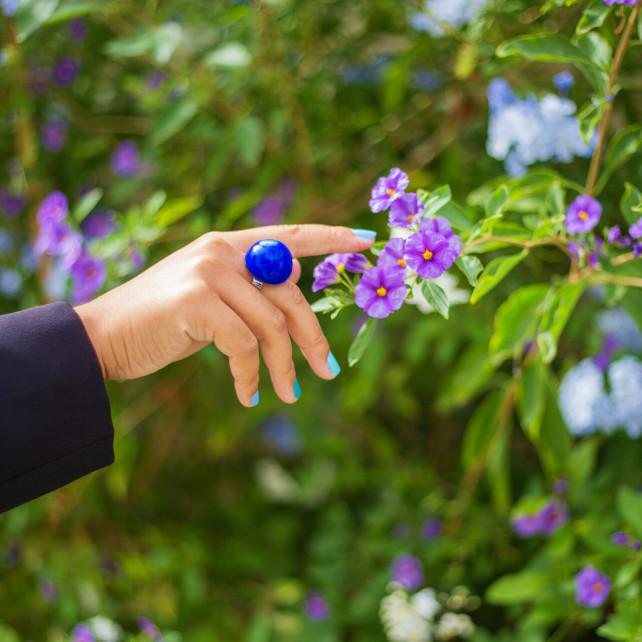 Pylones Bague En Verre Soufflé - Dome Medium Milk