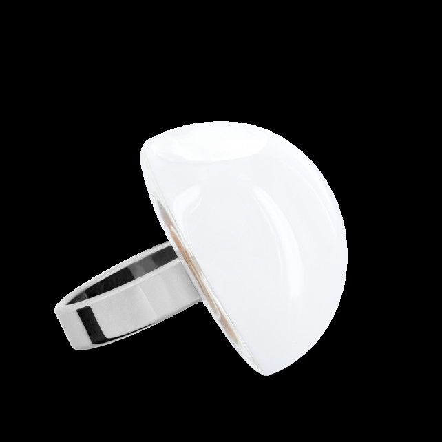 pylones Bague en verre soufflé - Dome Medium Milk