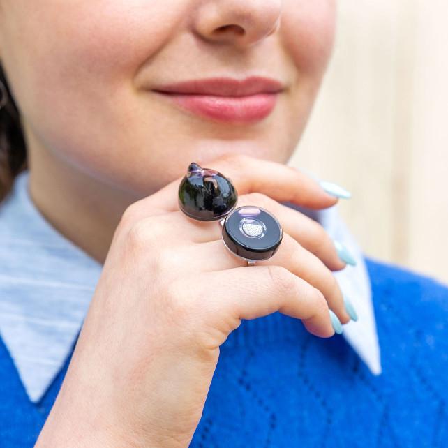 Pylones Bague En Verre Soufflé - Duo Medium