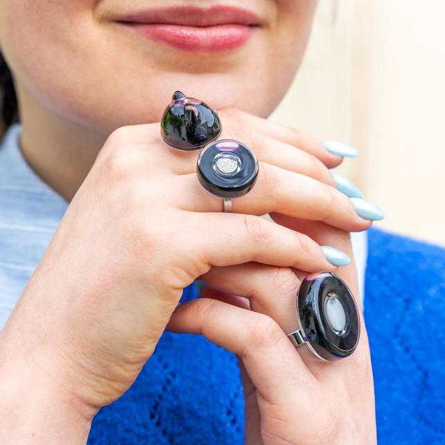 Pylones Bague En Verre Soufflé - Duo Medium