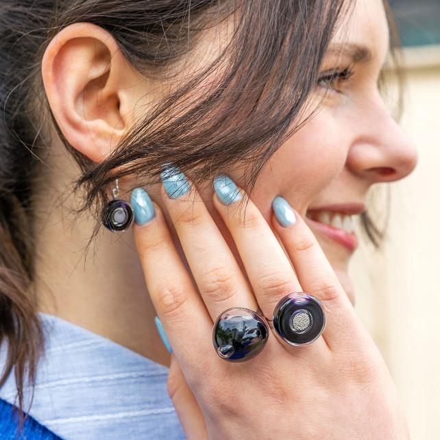 Pylones Bague En Verre Soufflé - Duo Medium