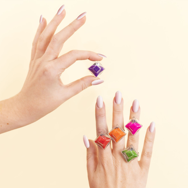 pylones Bague en verre soufflé - Gaia Medium Billes