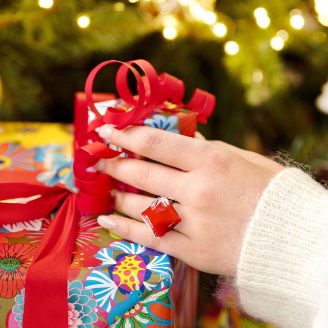 Pylones Bague En Verre Soufflé - Gaia Medium Milk