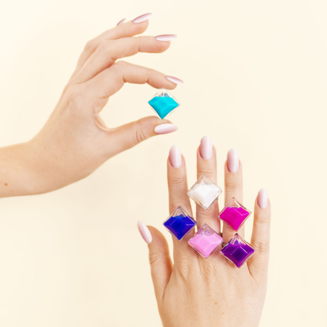 Pylones Bague En Verre Soufflé - Gaia Medium Milk