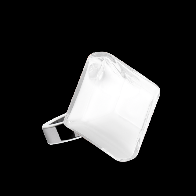 pylones Bague en verre soufflé - Gaia Medium Milk