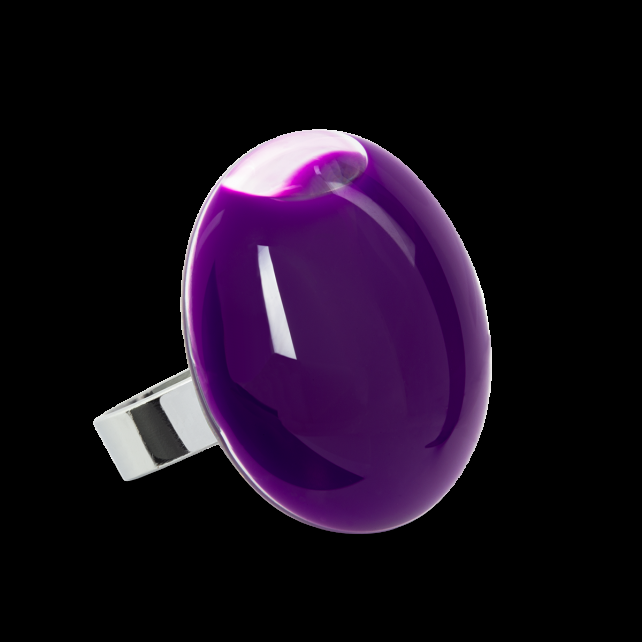 pylones Bague en verre soufflé - Galet Medium Milk