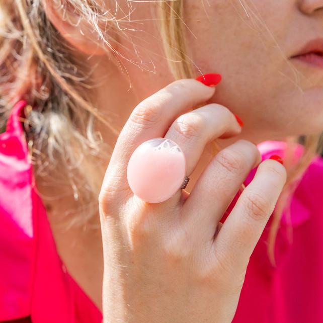 Pylones Bague En Verre Soufflé - Galet Medium Pastel