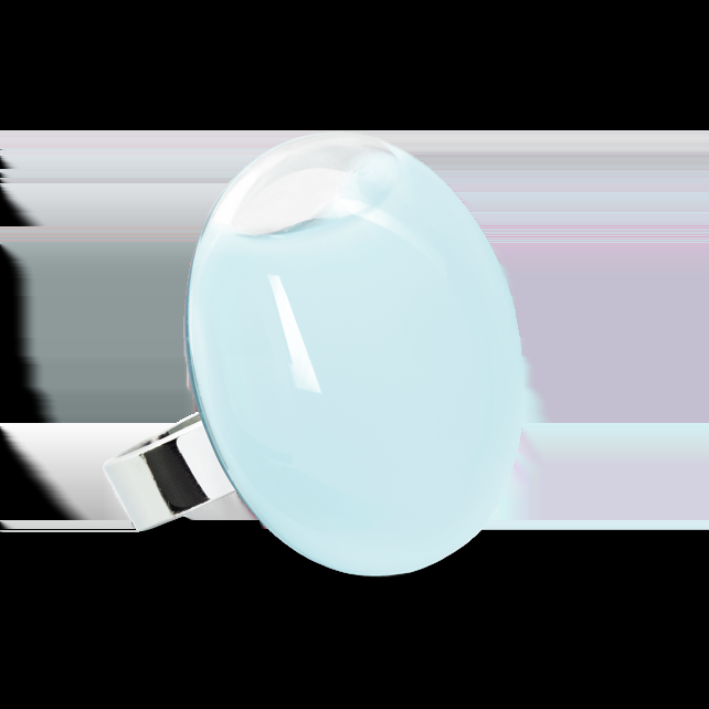 pylones Bague en verre soufflé - Galet Medium Pastel