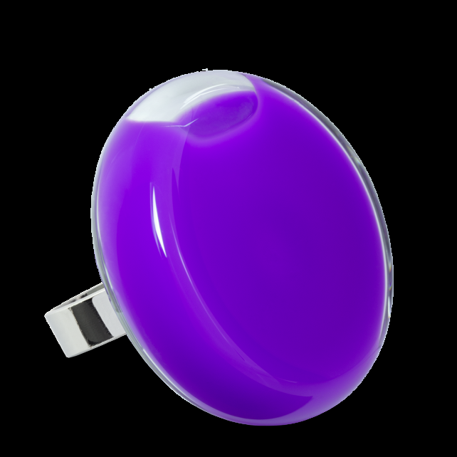 pylones Bague en verre soufflé - Platine Giga Milk