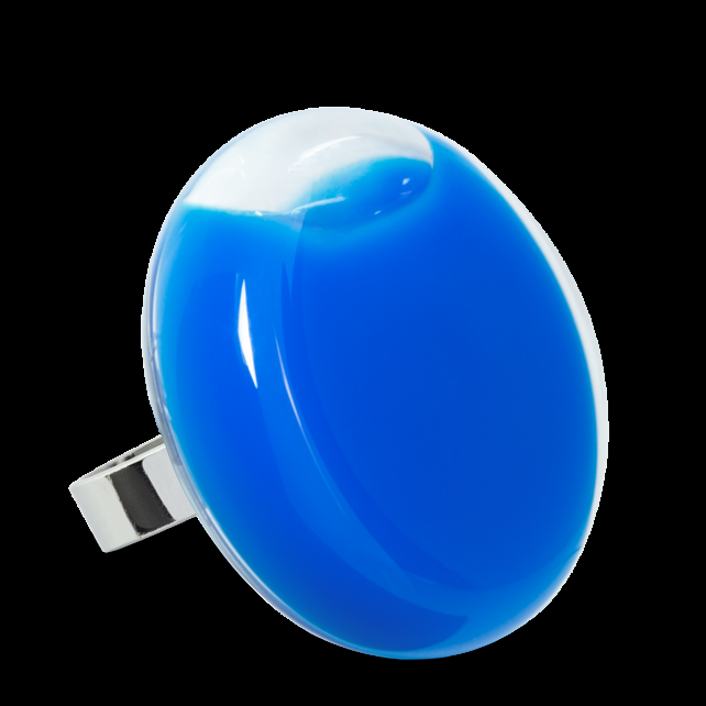 pylones Bague en verre soufflé - Platine Giga Milk