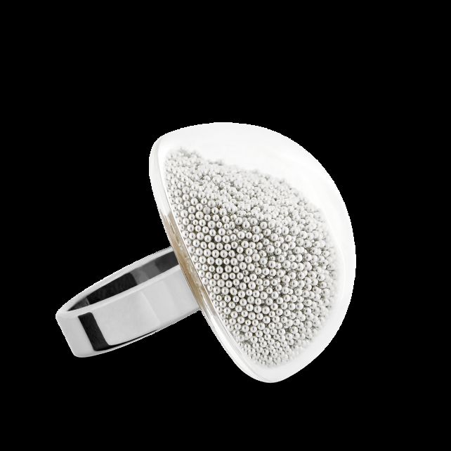 pylones Bague en verre soufflée - Dome Medium Billes