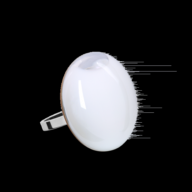 pylones Bague en verre soufflée - Galet Mini Milk