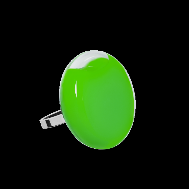 pylones Bague en verre soufflée - Platine Mini Milk