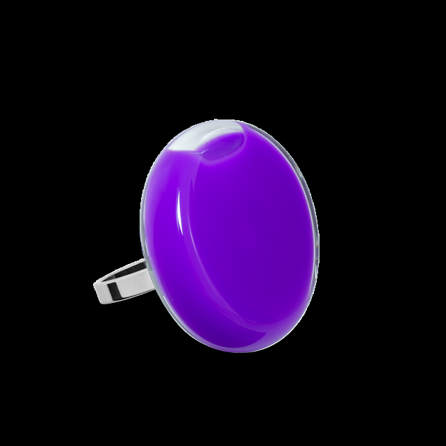 pylones Bague en verre soufflée - Platine Mini Milk