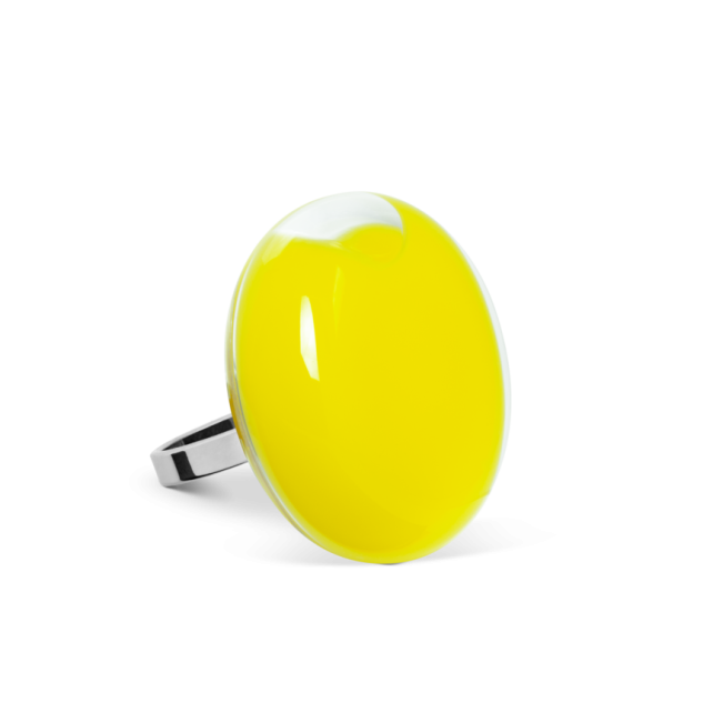 pylones Bague en verre soufflée - Platine Mini Milk