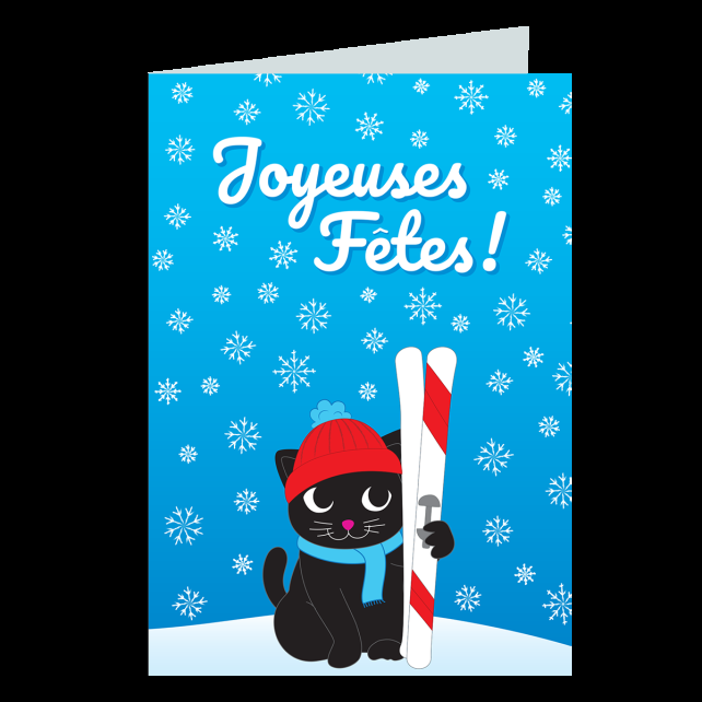pylones Carte de voeux Joyeuses Fêtes - Wish you Cat