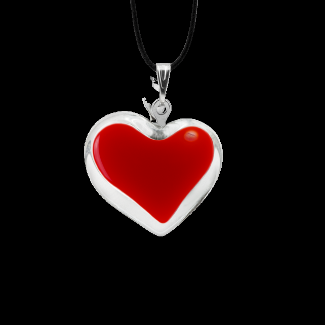 pylones Pendentif en verre soufflé - Coeur nano milk