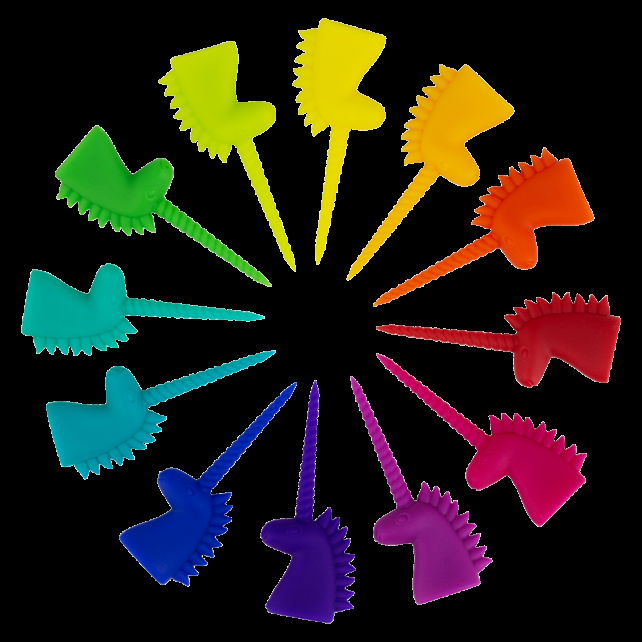 pylones Set de 12 pics apéritif - Unicorn stick