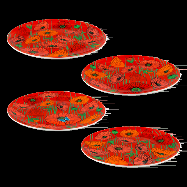 pylones Set de 4 Assiettes - Dessert coloré