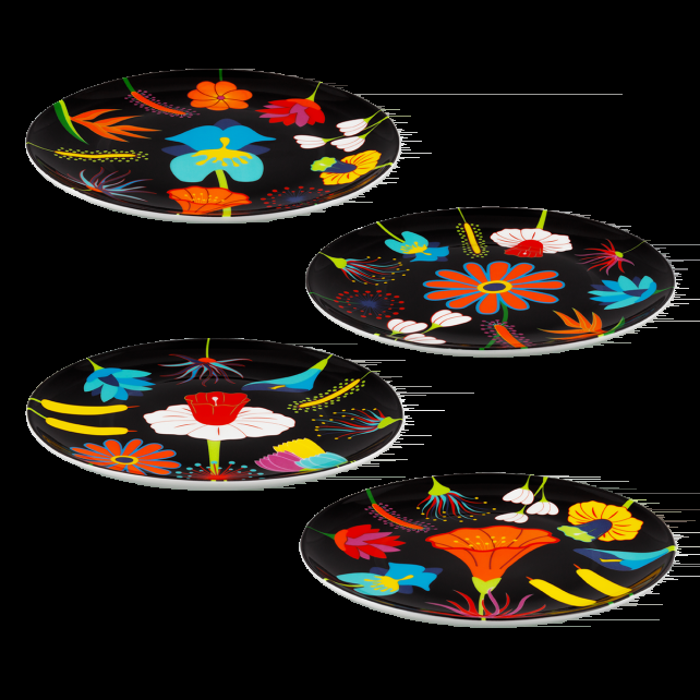 pylones Set de 4 Assiettes - Dessert coloré