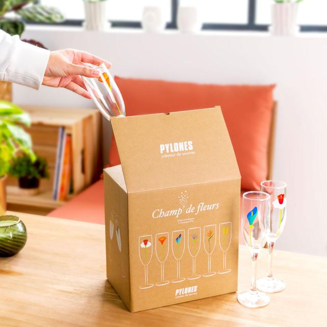Pylones Set De 6 Flûtes à Champagne - Champ De Fleurs