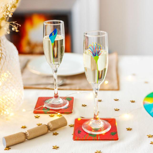 Pylones Set De 6 Flûtes à Champagne - Champ De Fleurs