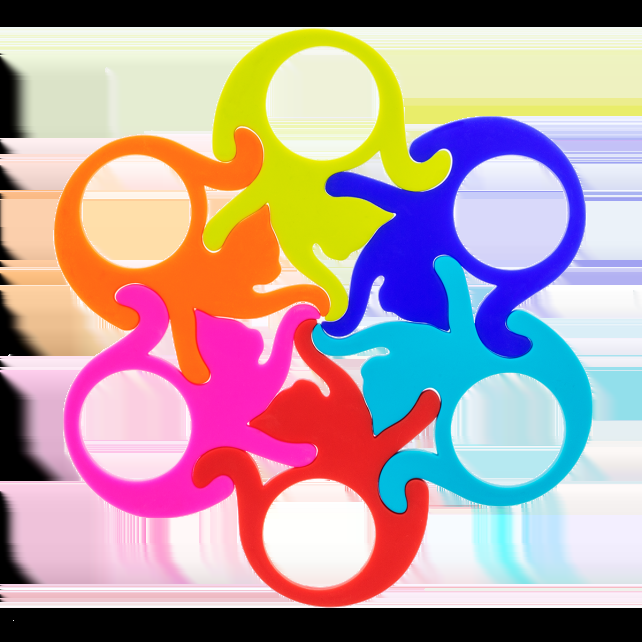 pylones Set de 6 ronds de serviettes - Entrechats Happy Rings