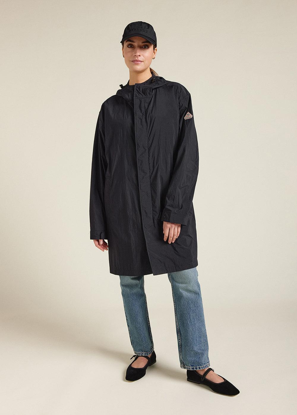 Pyrenex Coupe-vent Long à Capuche Unisexe Torrent Black